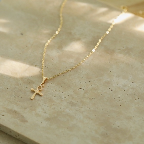 Petite Ankh Cross Necklace | 18k Gold Filled - Picture 2 of 6
